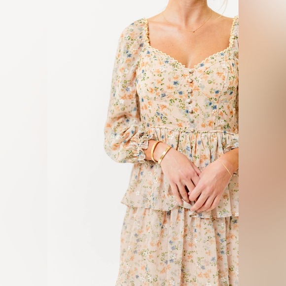 Floral Tiered Maxi Dress, M, NWT - Picture 5 of 15